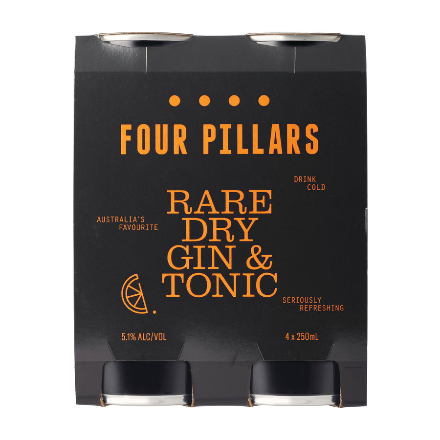 Four Pillars Rare Dry Gin & Tonic Cans 4 x 250mL