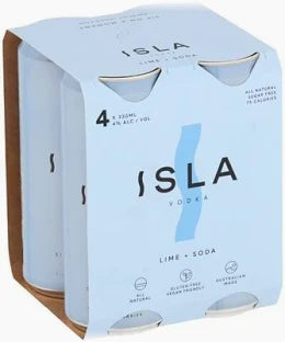 Isla Vodka + Lime & Soda 4 x 330mL Cans