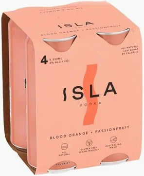 Isla Vodka Blood + Orange & Passionfruit 4 x 330mL Cans